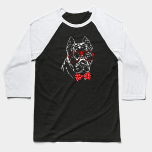 Cute American Pitbull Terrier dog Portrait Baseball T-Shirt